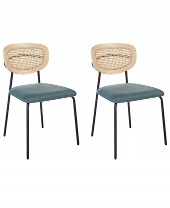 Attēls no Beliani Zestaw 2 krzese do jadalni MAYETTA Rattan Lazurowy