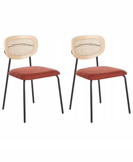 Picture of Beliani Zestaw 2 krzese do jadalni MAYETTA Rattan Pomaraczowy