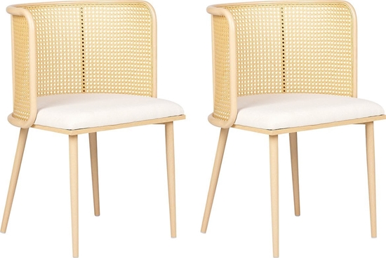 Picture of Beliani Zestaw 2 krzese do jadalni metalowy jasne drewno KOBUK