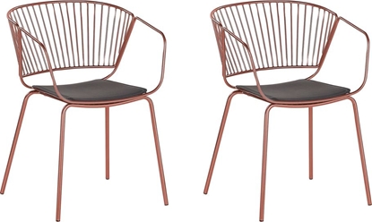 Attēls no Beliani Zestaw 2 krzese do jadalni miedziany RIGBY