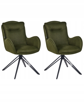 Attēls no Beliani Zestaw 2 krzese do jadalni Obrotowy AVELAR Ciemnozielony