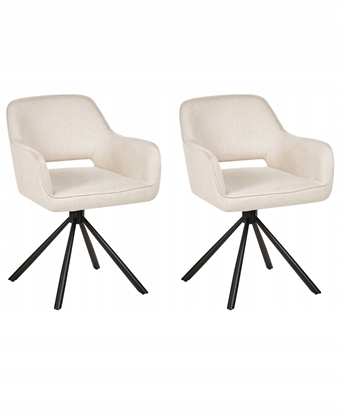 Attēls no Beliani Zestaw 2 krzese do jadalni Obrotowy LOURES Jasnobeowy