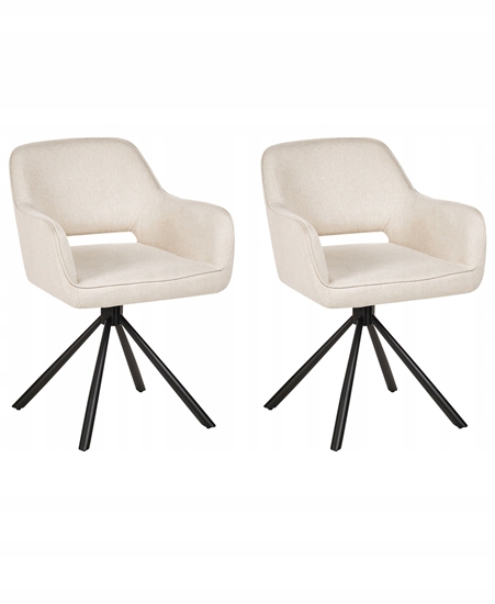 Picture of Beliani Zestaw 2 krzese do jadalni Obrotowy LOURES Jasnobeowy