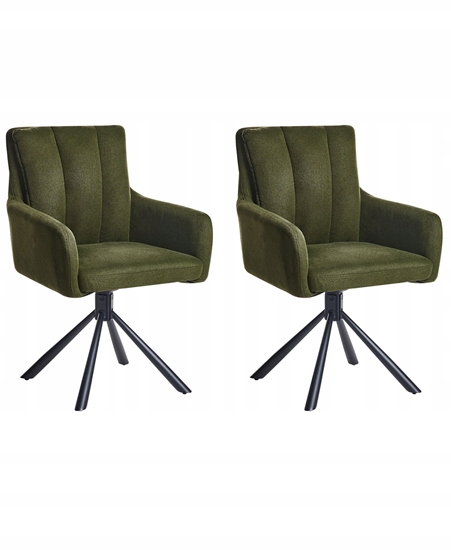 Picture of Beliani Zestaw 2 krzese do jadalni Obrotowy SARDOAL Ciemnozielony
