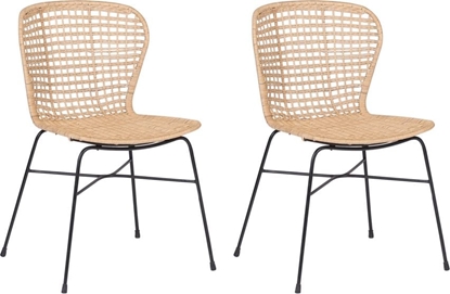Attēls no Beliani Zestaw 2 krzese do jadalni rattanowy beowy ELFROS