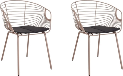 Attēls no Beliani Zestaw 2 krzese do jadalni róowe zoto HOBACK