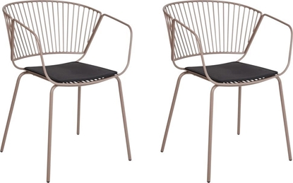 Attēls no Beliani Zestaw 2 krzese do jadalni róowe zoto RIGBY