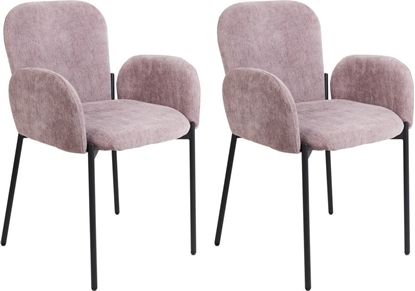 Attēls no Beliani Zestaw 2 krzese do jadalni róowy ALBEE