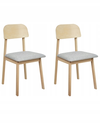 Attēls no Beliani Zestaw 2 krzese do jadalni SCANDIA Drewno Jasnoszary
