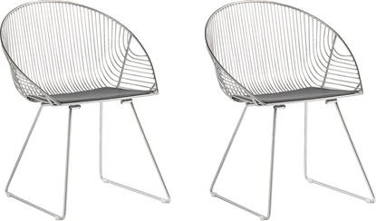 Attēls no Beliani Zestaw 2 krzese do jadalni srebrny AURORA