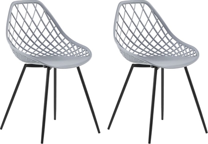 Attēls no Beliani Zestaw 2 krzese do jadalni szary CANTON