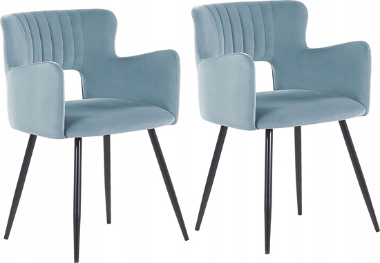 Picture of Beliani Zestaw 2 krzese do jadalni welurowe jasnoniebieskie SANILAC