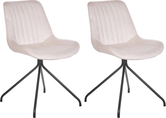 Picture of Beliani Zestaw 2 krzese do jadalni welurowy beowy NAVASOTA