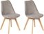 Изображение Beliani Zestaw 2 krzese do jadalni welurowy beowoszary DAKOTA II