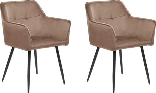 Picture of Beliani Zestaw 2 krzese do jadalni welurowy brzowy JASMIN