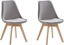 Изображение Beliani Zestaw 2 krzese do jadalni welurowy szary DAKOTA II