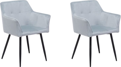 Изображение Beliani Zestaw 2 krzese do jadalni welurowy szary JASMIN