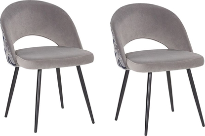 Изображение Beliani Zestaw 2 krzese do jadalni welurowy szary VIVIAN