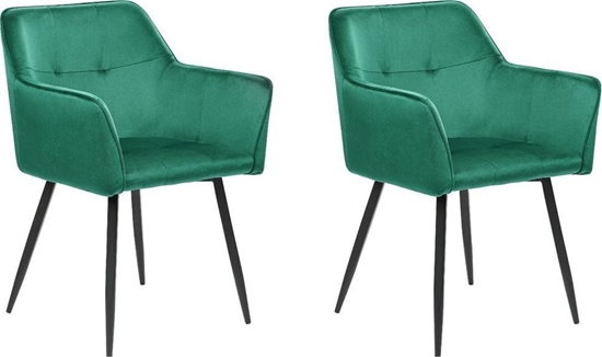 Изображение Beliani Zestaw 2 krzese do jadalni welurowy szmaragdowy JASMIN
