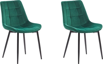 Изображение Beliani Zestaw 2 krzese do jadalni welurowy zielony MELROSE