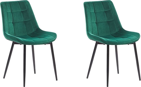 Изображение Beliani Zestaw 2 krzese do jadalni welurowy zielony MELROSE