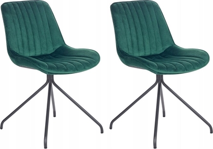 Изображение Beliani Zestaw 2 krzese do jadalni welurowy zielony NAVASOTA