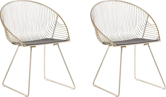 Изображение Beliani Zestaw 2 krzese do jadalni zoty AURORA