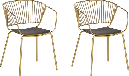Изображение Beliani Zestaw 2 krzese do jadalni zoty RIGBY