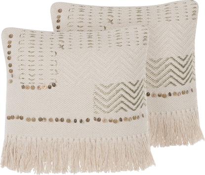 Изображение Beliani Zestaw 2 poduszek dekoracyjnych 45 x 45 cm beowy VAYALI