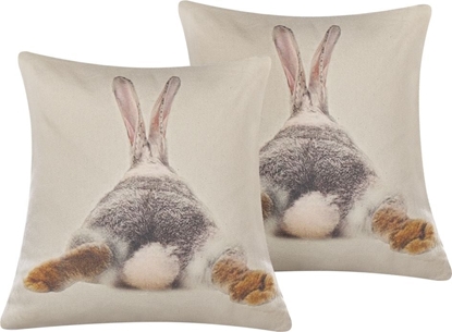 Attēls no Beliani Zestaw 2 poduszek dekoracyjnych 45 x 45 cm beowoszary BUXUS