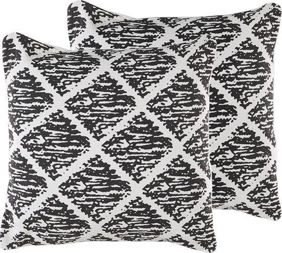 Picture of Beliani Zestaw 2 poduszek dekoracyjnych 45 x 45 cm czarno-biay HAZRO