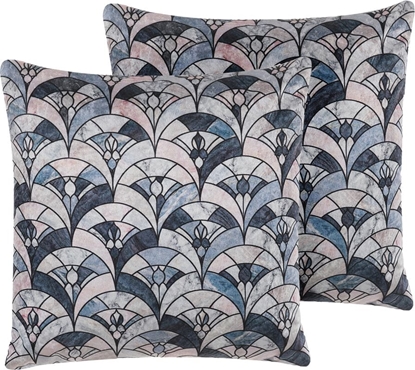 Attēls no Beliani Zestaw 2 poduszek dekoracyjnych 45 x 45 cm niebiesko-beowy KOODAL