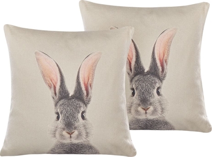 Picture of Beliani Zestaw 2 poduszek dekoracyjnych 45 x 45 cm szarobeowy QUERCUS