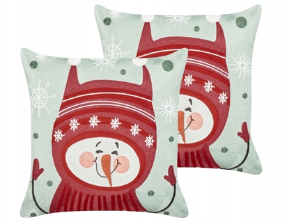 Attēls no Beliani Zestaw 2 poduszek dekoracyjnych CUPCAKE Bawena 45 x 45 cm Czerwony Wzór witeczny