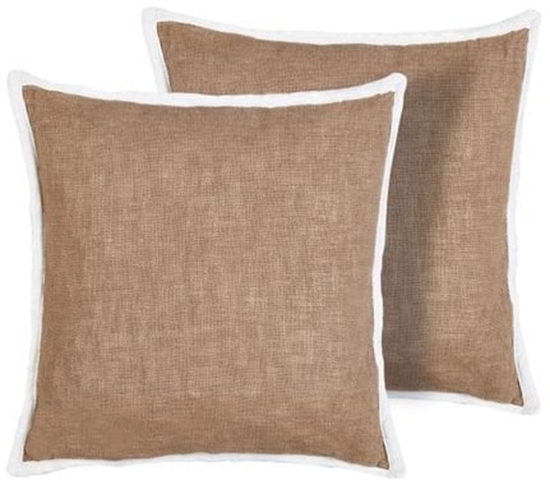 Picture of Beliani Zestaw 2 poduszek dekoracyjnych IANTHE Bawena 45 x 45 cm Brzowy Jednolity
