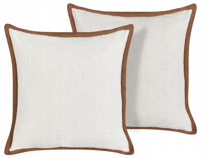 Attēls no Beliani Zestaw 2 poduszek dekoracyjnych IANTHE Bawena 45 x 45 cm Zamana biel Jednolity