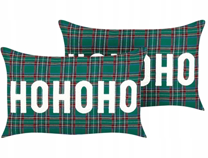 Attēls no Beliani Zestaw 2 poduszek dekoracyjnych JOYCANDY 30 x 50 cm Zielony Wzór witeczny