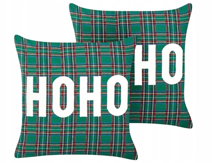 Attēls no Beliani Zestaw 2 poduszek dekoracyjnych JOYCANDY 45 x 45 cm Zielony Wzór witeczny