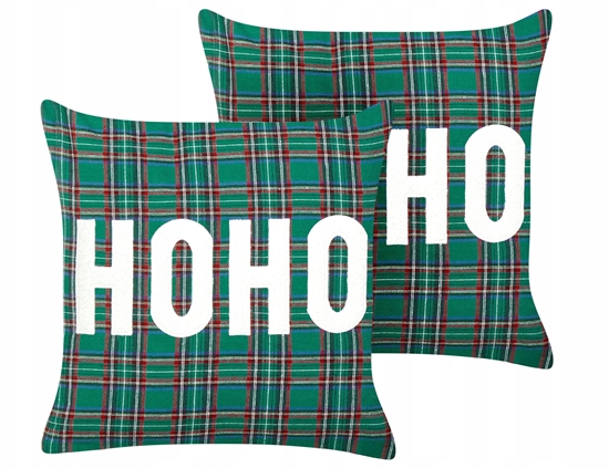 Picture of Beliani Zestaw 2 poduszek dekoracyjnych JOYCANDY 45 x 45 cm Zielony Wzór witeczny