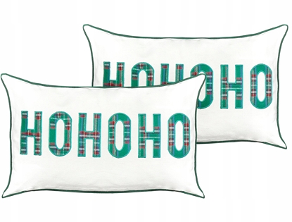 Attēls no Beliani Zestaw 2 poduszek dekoracyjnych JOYCANDY Bawena 30 x 50 cm Biay Wzór witeczny