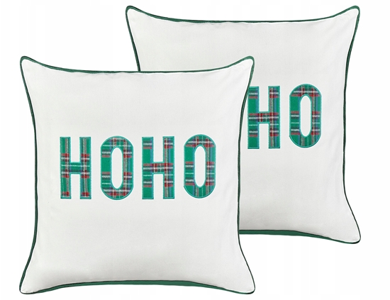 Picture of Beliani Zestaw 2 poduszek dekoracyjnych JOYCANDY Bawena 45 x 45 cm Biay Wzór witeczny