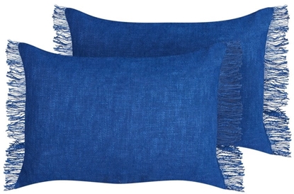 Attēls no Beliani Zestaw 2 poduszek dekoracyjnych MABA Bawena 50 x 35 cm Granatowy Jednolity