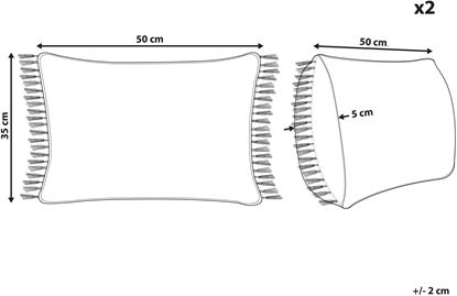 Attēls no Beliani Zestaw 2 poduszek dekoracyjnych MABA Bawena 50 x 35 cm Pomaraczowy Jednolity