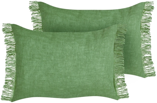Picture of Beliani Zestaw 2 poduszek dekoracyjnych MABA Bawena 50 x 35 cm Zielony Jednolity