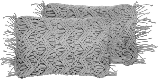 Picture of Beliani Zestaw 2 poduszek dekoracyjnych makrama 30 x 45 cm szary KIRIKKALE