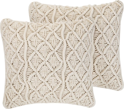 Attēls no Beliani Zestaw 2 poduszek dekoracyjnych makrama 45 x 40 cm beowy GOREME