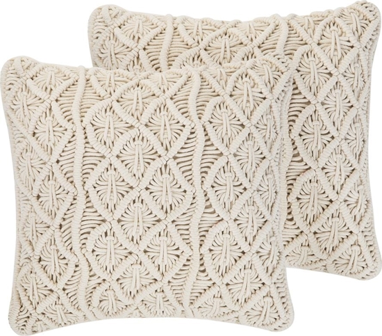 Picture of Beliani Zestaw 2 poduszek dekoracyjnych makrama 45 x 40 cm beowy GOREME