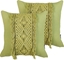 Изображение Beliani Zestaw 2 poduszek dekoracyjnych makrama 45 x 45 cm zielony KALAM