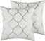 Изображение Beliani Zestaw 2 poduszek dekoracyjnych marokaska koniczyna 45 x 45 cm biay ALYSSUM