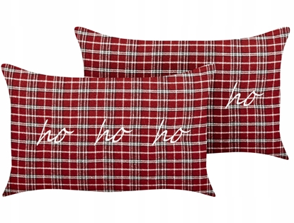 Attēls no Beliani Zestaw 2 poduszek dekoracyjnych MOCHI 30 x 50 cm Czerwony Wzór witeczny